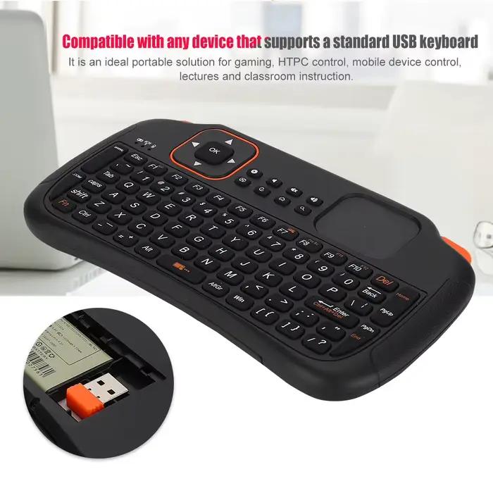 Mini clavier USB sans fil pour télécommande, TouchSub, 2.4G, 83 touches