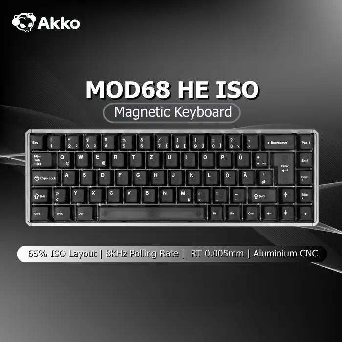 Akko MOD68 HE clavier ISO UK/DE/FR disposition 65% commutateur magnétique déclencheur rapide 0.005mm 8K ARGB
