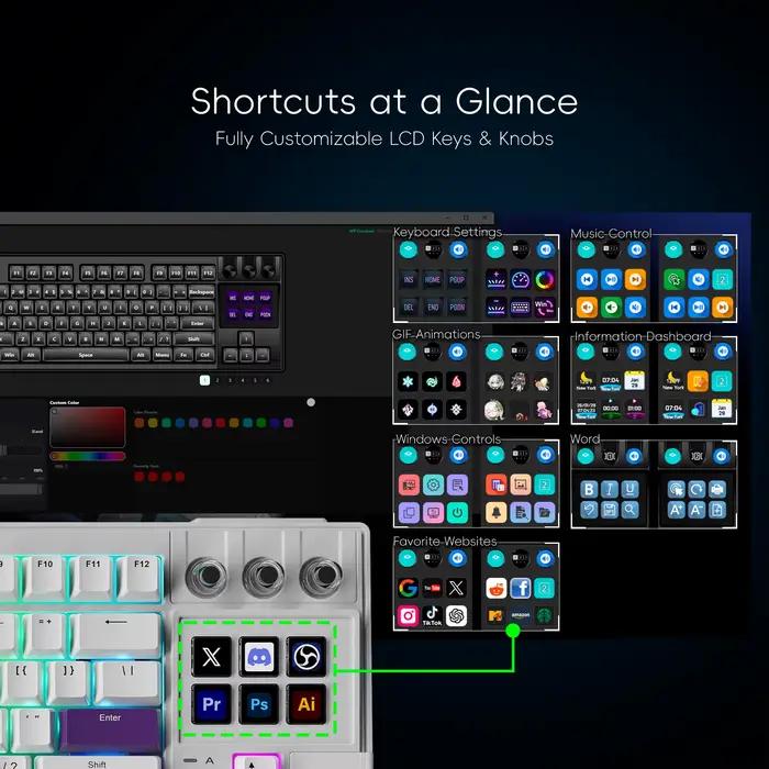 Clavier mécanique de jeu MiraBox K1 Pro AI Stream Deck