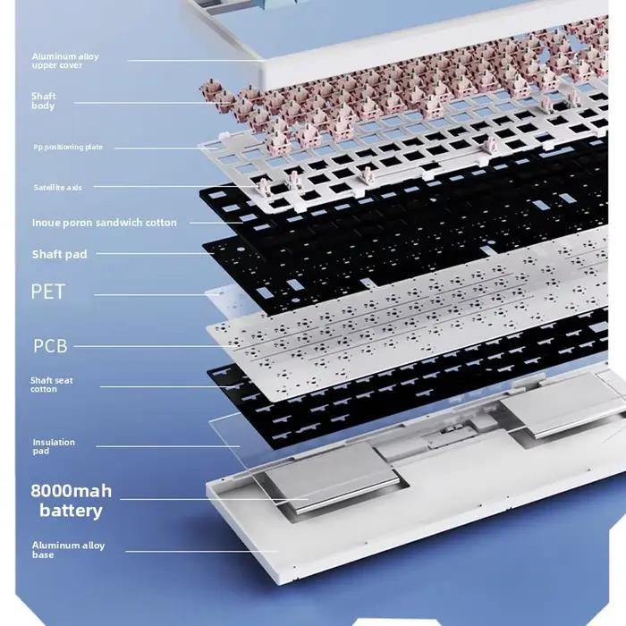 VTER Galaxy100 clavier mécanique Kit en alliage d'aluminium 101 touches prise chaude rvb ergonomie filaire/sans fil