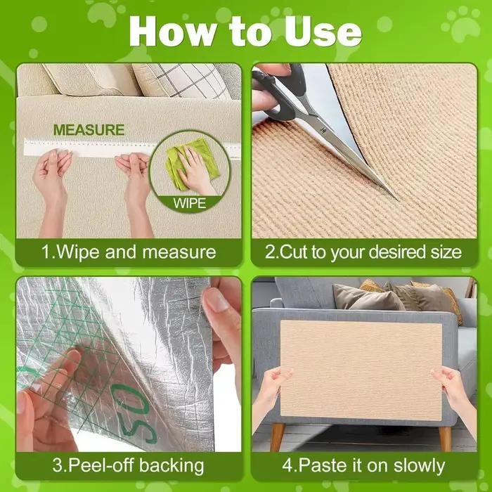 Tapis d'escalade pour chat, résistant à l'usure, bricolage, Protection du canapé, planche à gratter murale auto-adhésive pour chats