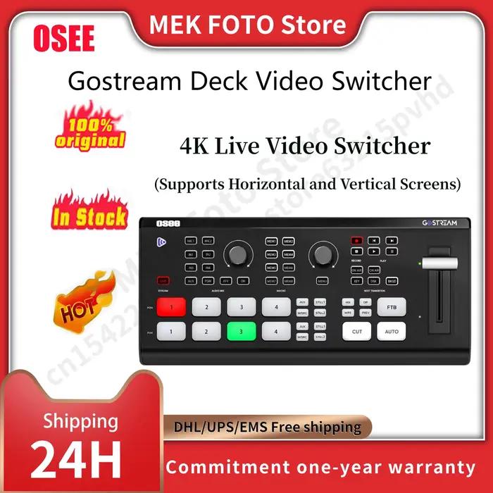 OSEE Gostream Deck 4K Commutateur vidéo en direct 4 canaux compatible HDMI pour le streaming et l'enregistrement