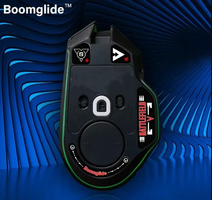 BOOMGLIDE GlassMouse compatible pour Razer Basilisk V3Pro souris patins en verre à bord rond incurvé personnalisés