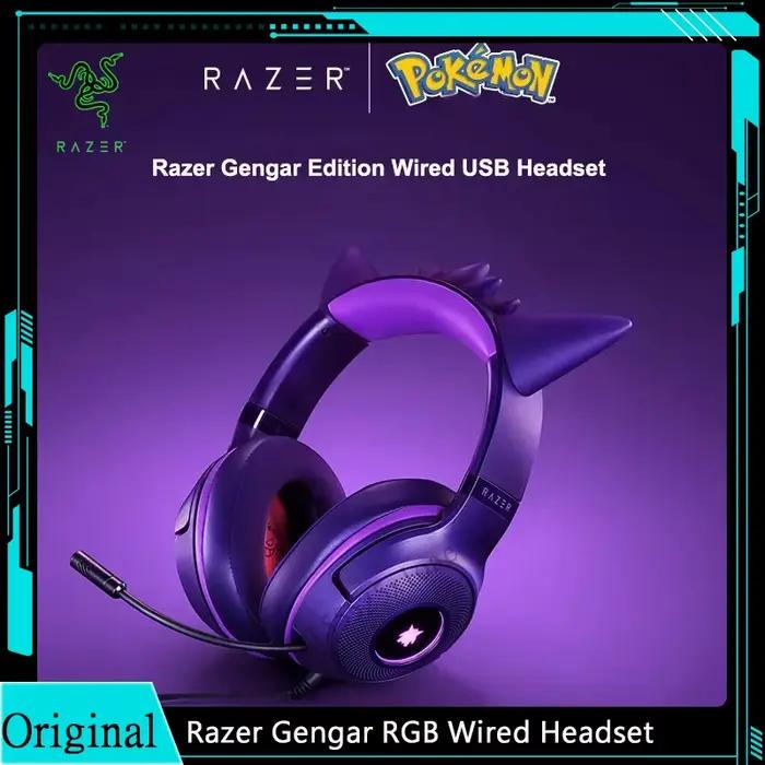 Razer Pokemon Gengar Edition RGB Kraken Kitty V2 Casque de jeu USB filaire - Pilotes TriForce 40 mm - Micro cardioïde hypercléaire
