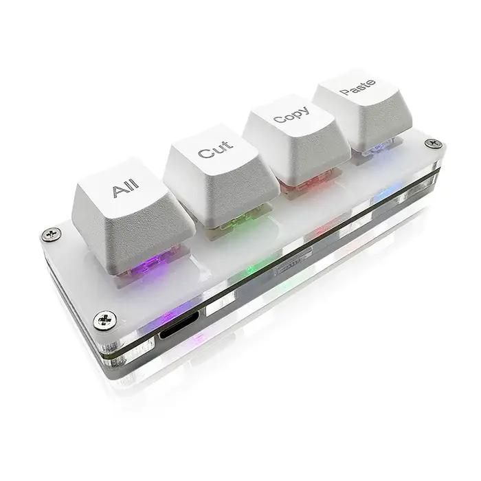 Mini 4 touches sélectionner tout coupé copier pâte Macro Pad Ctrl A X C V raccourci une main clavier rvb jeu