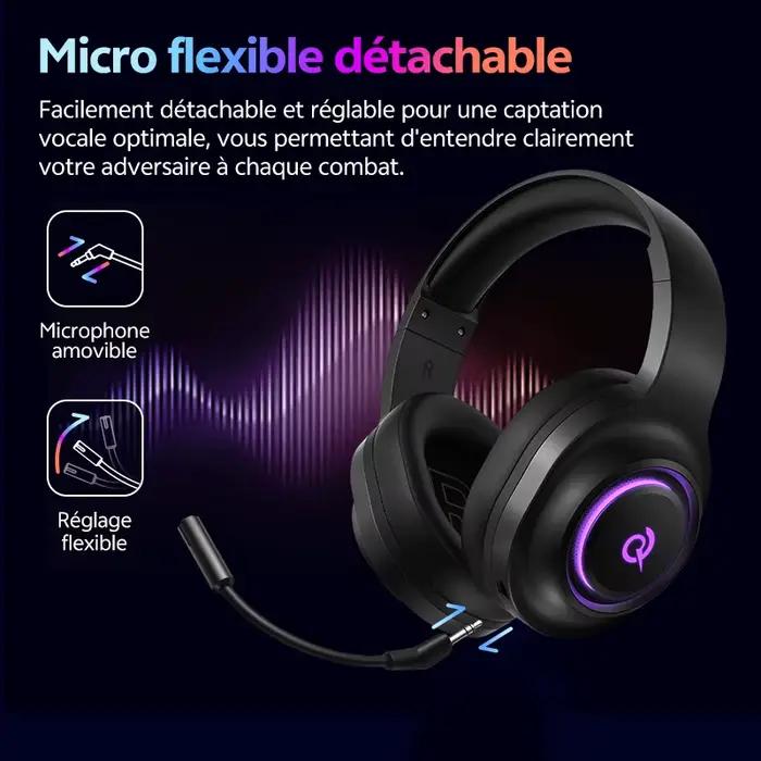 QCY Heroad V200 sur l'oreille casque 50mm pilote 7.1 Surround son