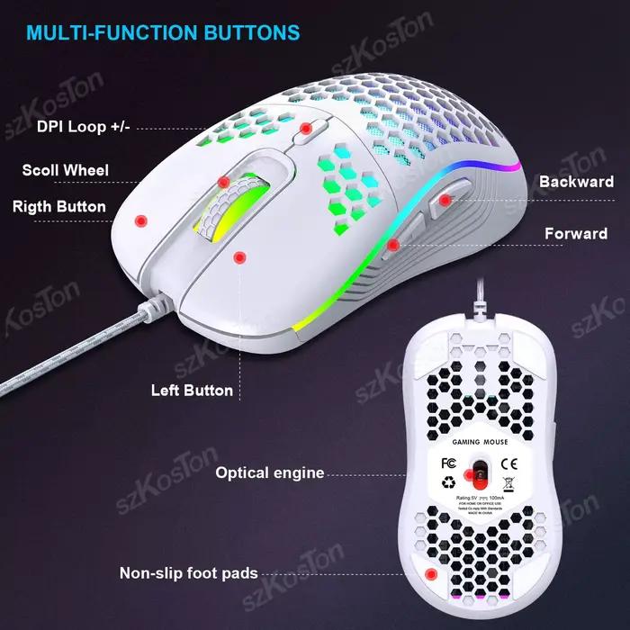 Souris de jeu filaire rvb