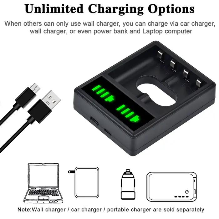 Pack de batteries rechargeables 2500mAh avec station de charge double LED pour manettes de jeu sans fil Xbox Series X S