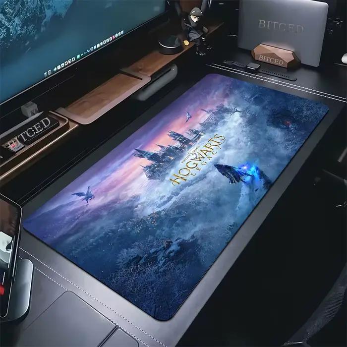 Tapis de souris en caoutchouc h-Hogwarts Legacy avec repose-poignet radioprotection design anime gamer pour bureau et ordinateur portable occassions spéciales