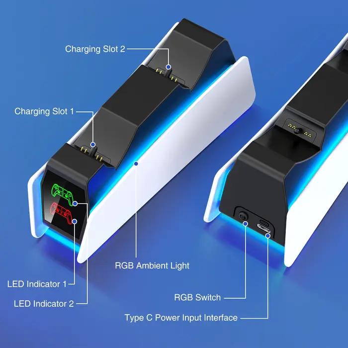 Station de charge de contrôleur RGB pour PS5