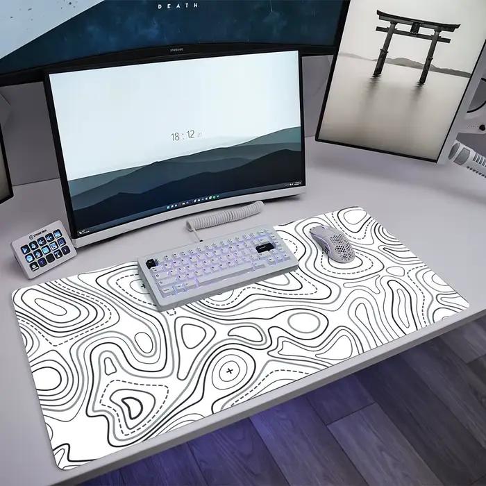 Tapis de souris blanc 900x400 pour ordinateur portable