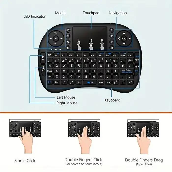 Mini clavier sans fil souris anglaise pavé tactile à distance pour Android TV Box ordinateurs portables numériques