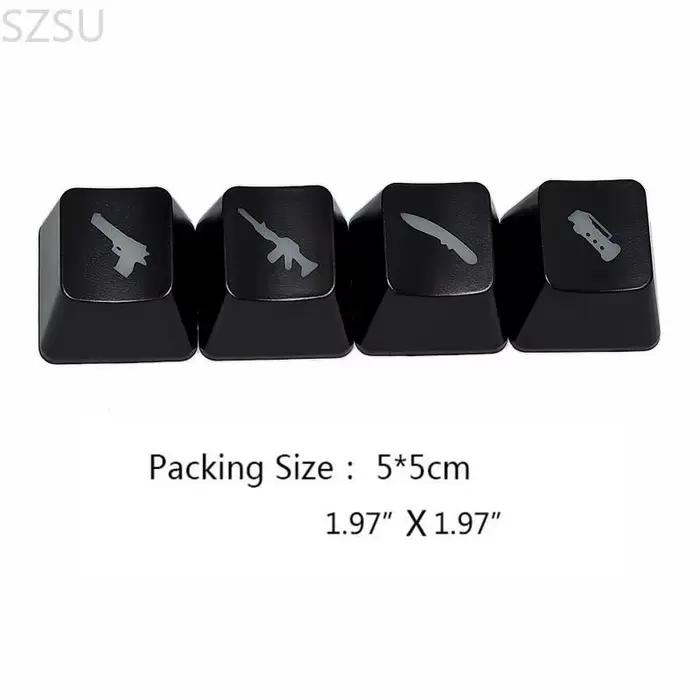 SZSU 4 pièces bricolage ABS rétro-éclairé clavier mécanique Keycap OEM hauteur personnalité translucide pour capuchon clé