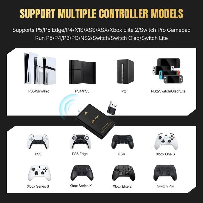 Convertisseur de manette de jeu Besavior DS50 PRO2 compatible avec P5/P4/X1S/XSX/Xbox Elite 2/Switch Pro Controller
