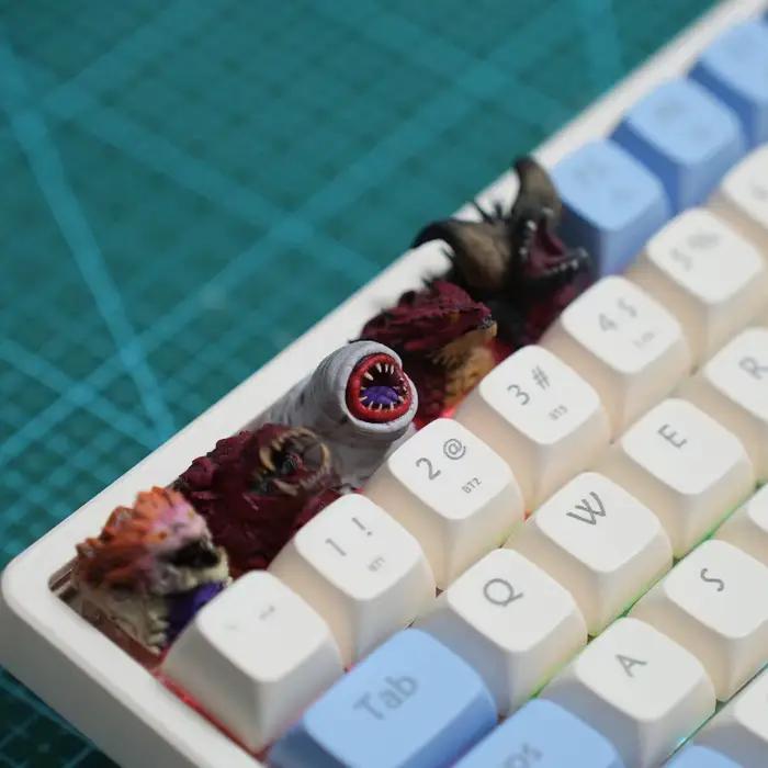 Capuchons de touches personnalisés en résine Dragon Monster Hunter pour clavier mécanique