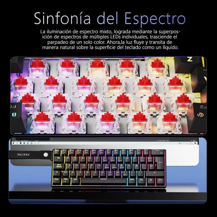 Clavier mécanique filaire AJAZZ NK61 avec disposition espagnole