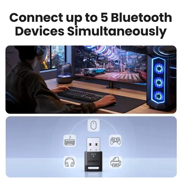 Dongle Bluetooth 6.0 USB pour PC Windows 11 10 8.1 souris clavier sans fil connectivité gaming professionnel