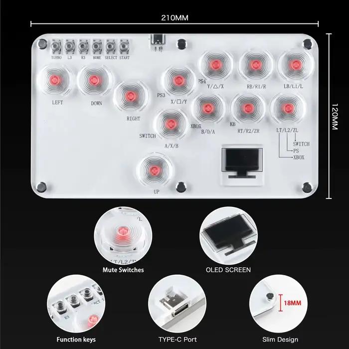 Contrôleur de bâton de combat d'arcade de clavier de Hitbox
