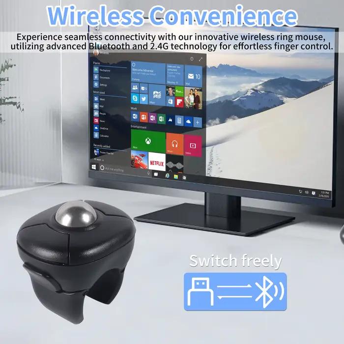 Souris Trackball sans fil Bluetooth double mode Air Mouse pour présentations PowerPoint