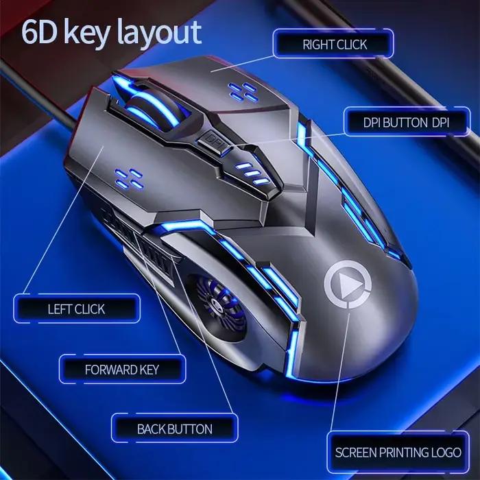Souris Filaire G5 Originale Retro Eclairage Haute Sensibilite 6 Touches Macro Programmation Souris Mécanique Jeu Ordinateur Jeu Tablette PC Occasions Spéciales