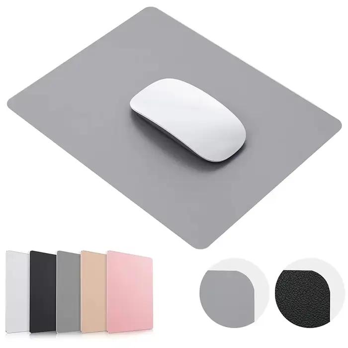 Tapis de souris en cuir PU de couleur unie