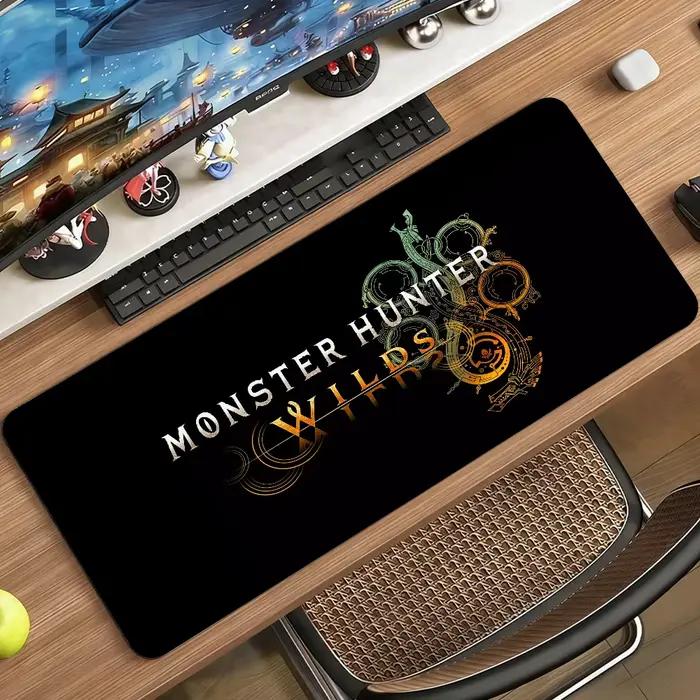 Tapis de souris Game Monster Hunter W-Wilds en caoutchouc avec repose-poignet pour joueurs et décor de bureau résistant et antidérapant pour ordinateur portable et table de travail