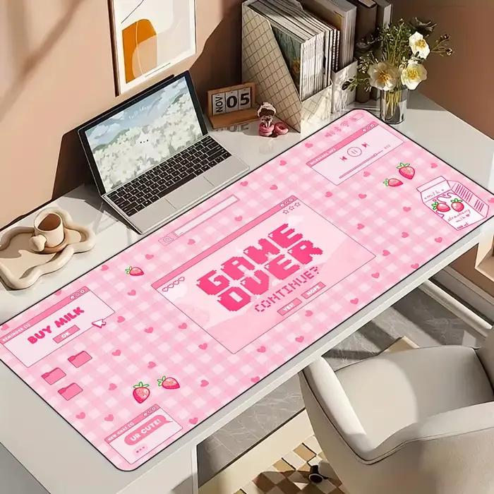 Tapis de souris de jeu E-sports rose Kawaii