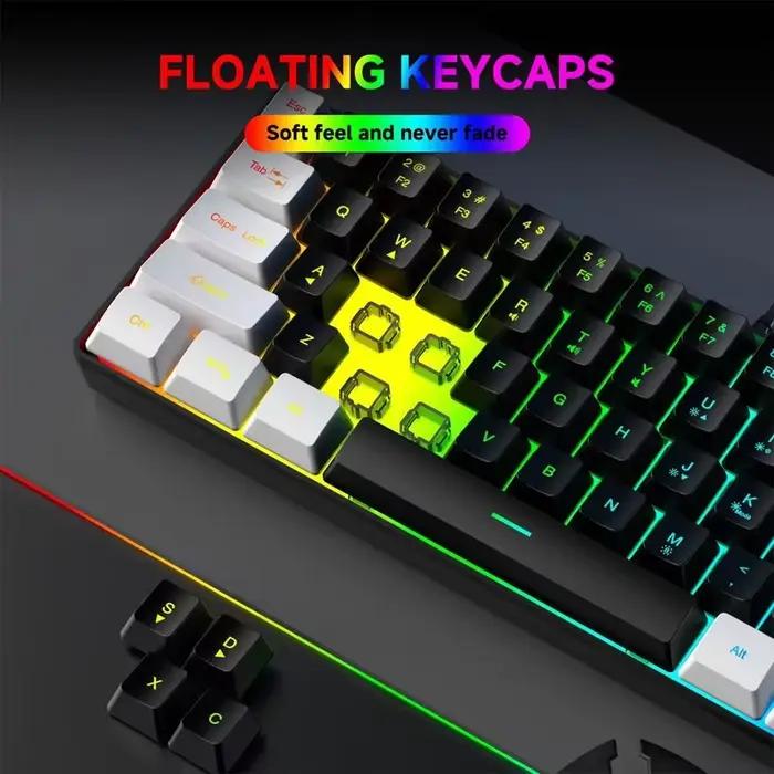Clavier mécanique filaire pour jeux 60% avec rétroéclairage RGB