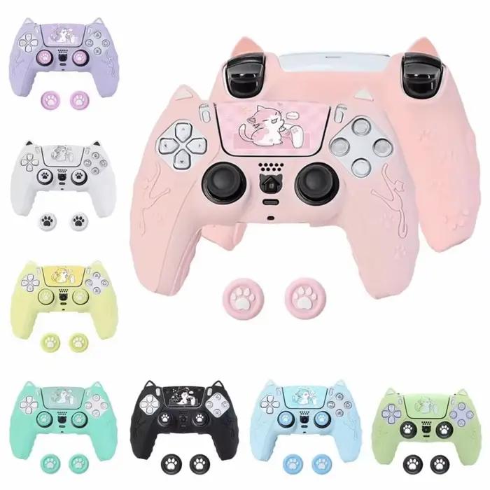 Ensemble de coques de manette en silicone Patte de chat avec capuchons de pouce