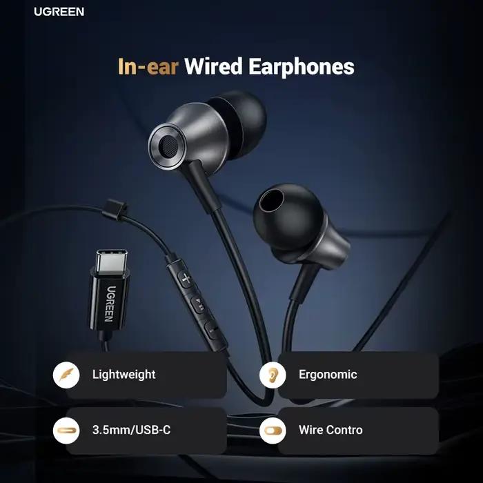 UGREEN 3.5mm USB Type C écouteurs filaires avec Microphone