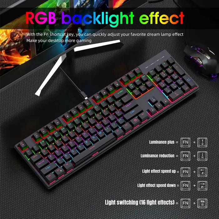 KEBIDUMEI – clavier mécanique RGB filaire USB