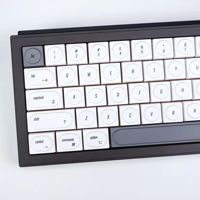 KBDiy MAC Style Doys Keycap PBT profil bas Keycaps blanc 75% personnalisé 139 touches capuchon pour clavier mécanique jeu rétro pour 61/68