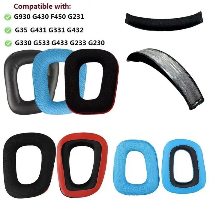 Coussinets d'oreille pour Logitech G930 G430 F450 G231 G431 G331 G35