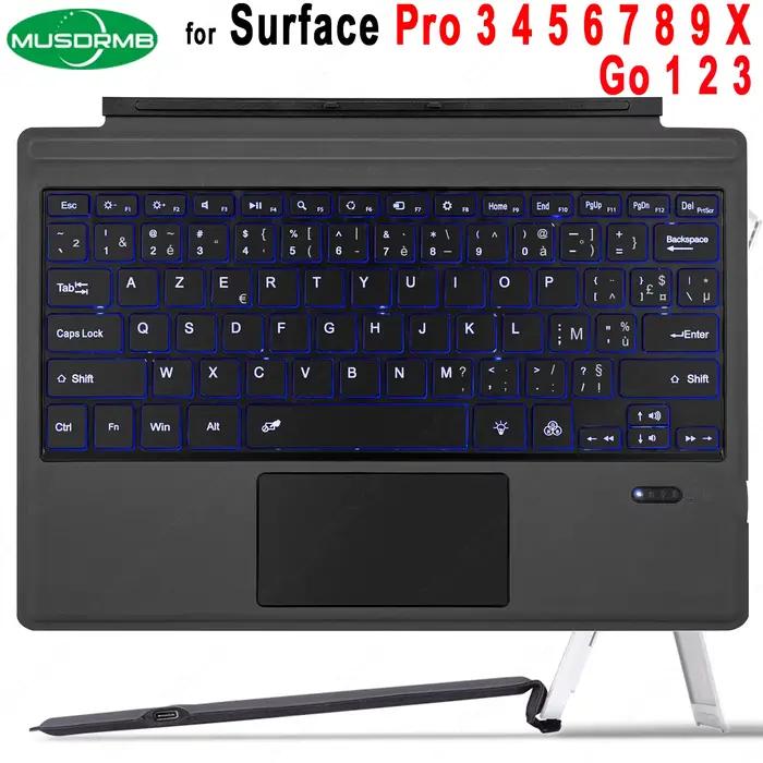 Clavier rétroéclairé pour Microsoft Surface Pro 3 4 5 6 7 8 9 X Go 1 2 3 Trackpad