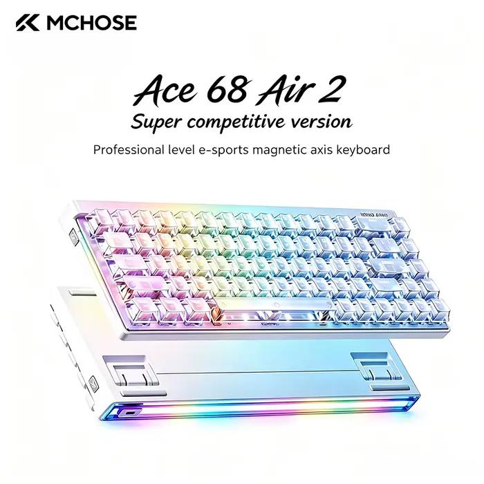 Clavier mécanique magnétique MCHOSE Ace68 Air 2 avec touches transparentes