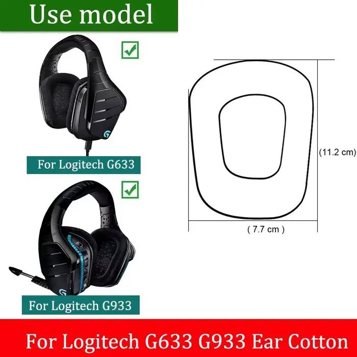 Coussinets d'oreille pour casque de jeu Logitech G533 G633 G935 G231 G433 G533 G633 G635 G933 G935 tissu maillé avancé confort doux isolation acoustique nettoyage facile occasion gaming cadeau gamer