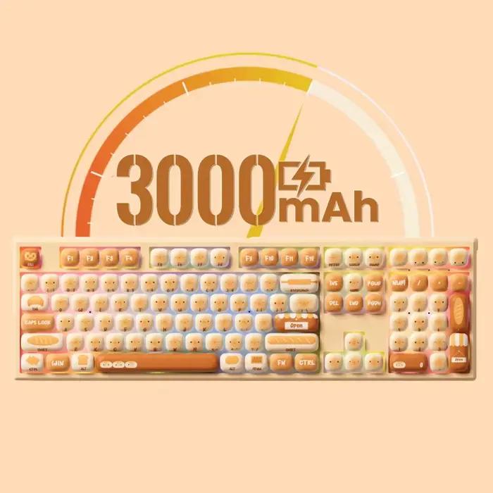 Akko MonsGeek MG108B Bun Wonderland clavier mécanique sans fil profil MOG RGB 108 touches pleine taille échange à chaud USB / 2.4G / BT 5.0