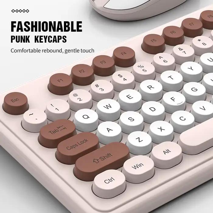 K-snake WK200 ensemble clavier et souris sans fil mignon Punk Keycap USB sans fil