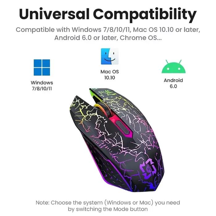 Souris sans fil Bluetooth 5.2 RGB 2.4G