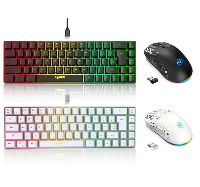 60% jeu clavier et souris combo ensemble gamer blanc