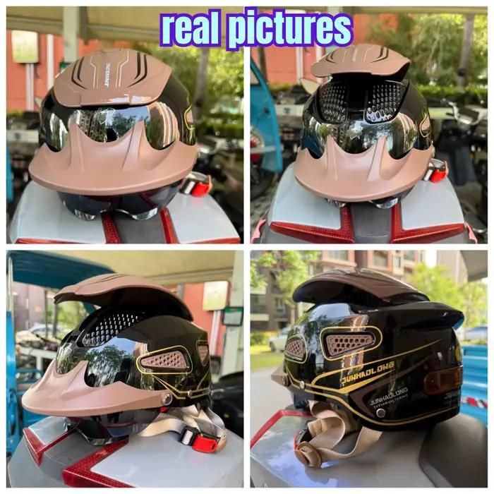 Casque Moto Demi-ouvert HOT pour Hommes et Femmes, avec Large Visière, pour Scooter Électrique et Moto