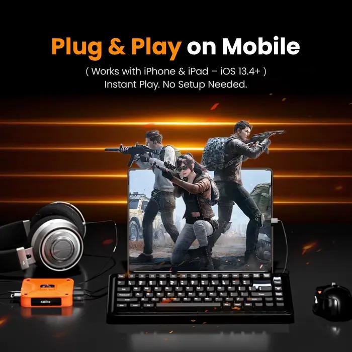 AIMZENIX KBlitz Adaptateur clavier et souris pour jeux mobiles pour iPhone et iPad (iOS13.4+)
