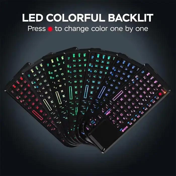 Clavier sans fil 2.4G avec rétroéclairage 7 couleurs