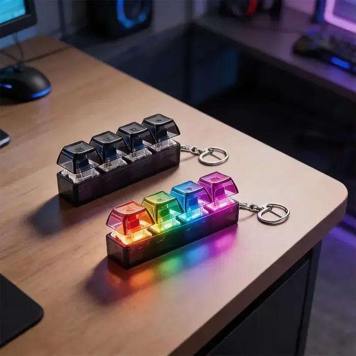 Porte-clés clavier RGB à 4 boutons