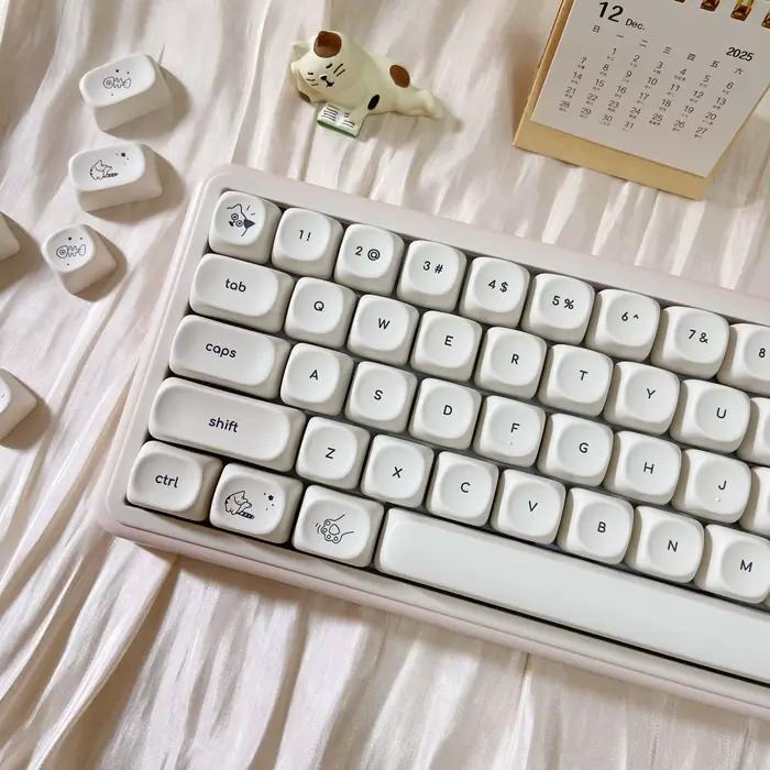 Hangul Keycap PBT lait mignon chat Keycaps coréen MOA haut imprimé pour bureau gamer 60% 65% 75% TKL 96% 100% clavier mécanique