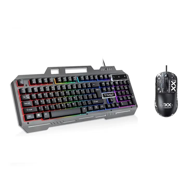 Combo clavier et souris de jeu 104 touches avec rétroéclairage RGB