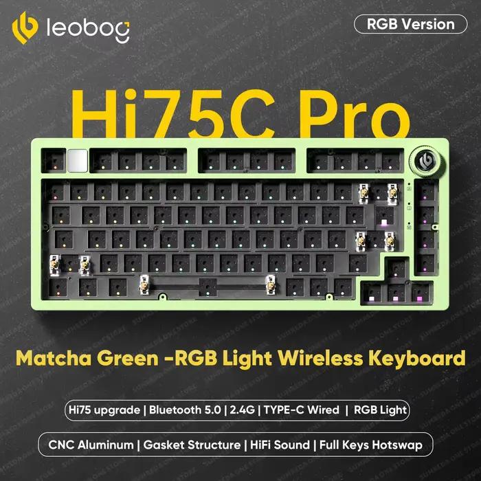 Clavier de jeu sans fil personnalisé Leobog Hi75C Pro 75 81 touches en aluminium BT 2.4G filaire Hotswap RGB Accessoires mécaniques Cadeau