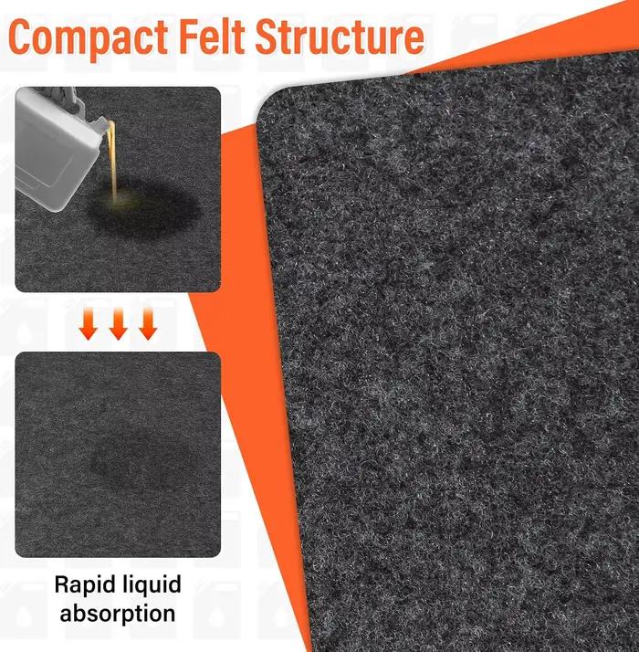 Tapis de garage premium anti-déversement d'huile pour sous la voiture, tapis de maintenance hautement absorbant, protège le sol des gouttes d'huile, des déversements et des taches
