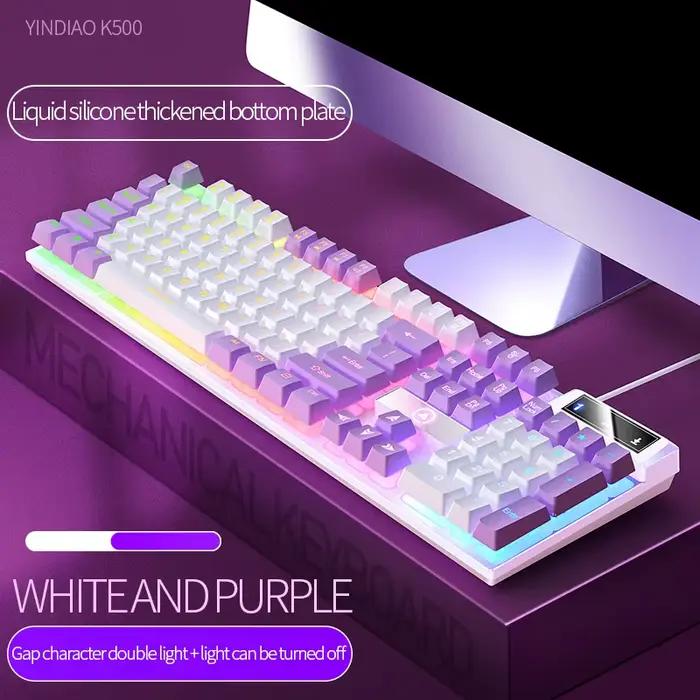 K500 clavier rose couleur mixte blanc
