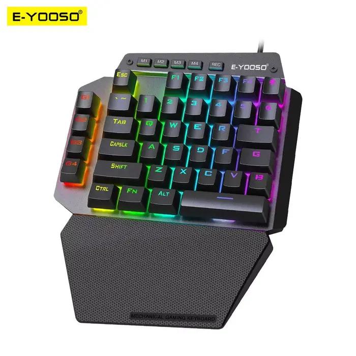 E-YOOSO K700 RGB à Une main Jeu Mécanique Filaire Clavier Rouge Commutateur 44 Clé Programmable Jeux pour Ordinateur PC Portable